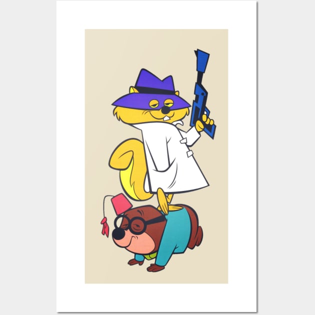 Secret Squirrel And Moroccan Mole cartoon retro Wall Art by RainbowRetro